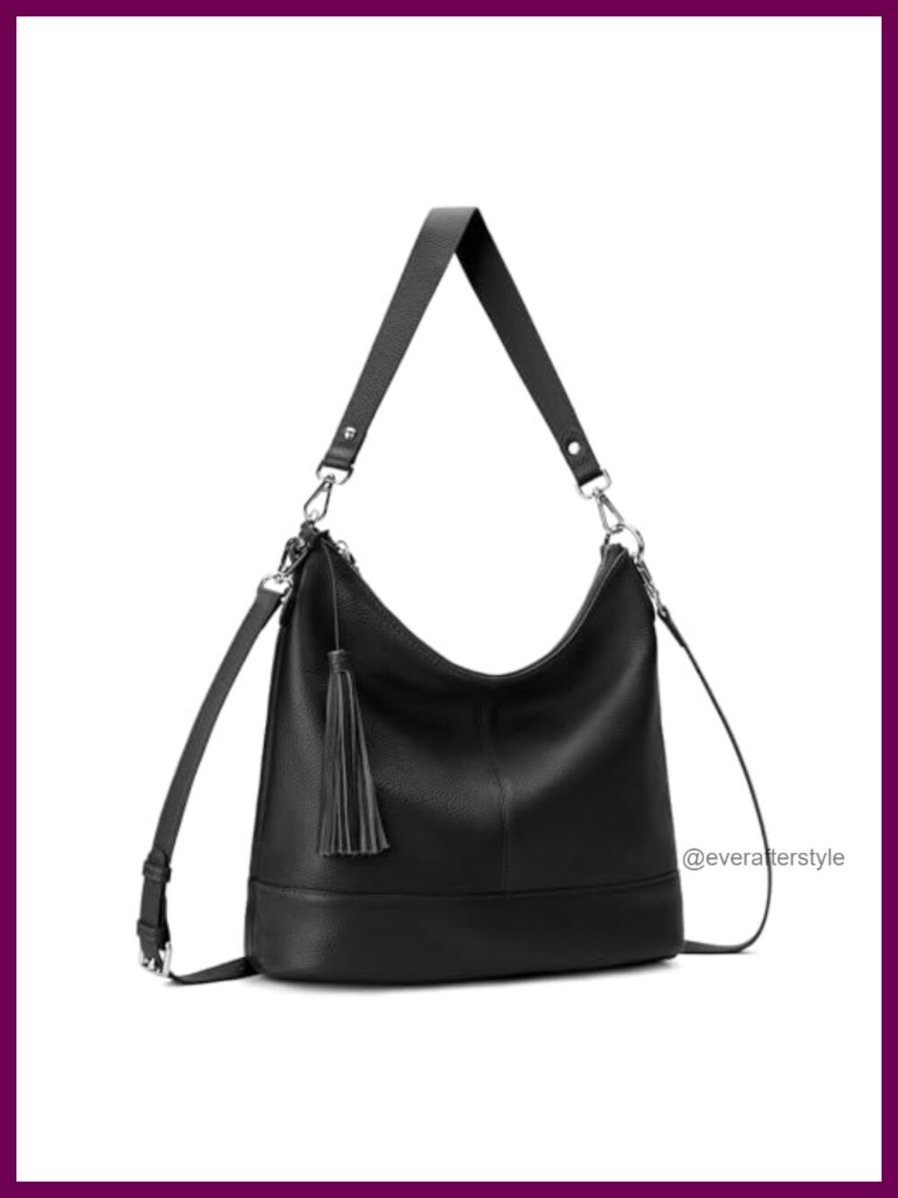 Genuine Leather Hobo Crossbody Bag Soft Real Leather Bucket Shoulder Purse